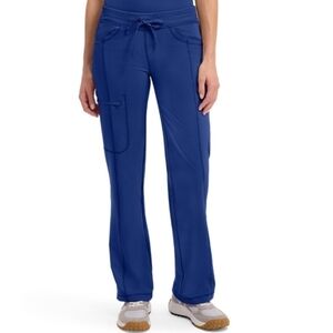 Cherokee Infinity Womens Petite XS Low Rise Straight Leg Scrub Pants Galaxy Blue